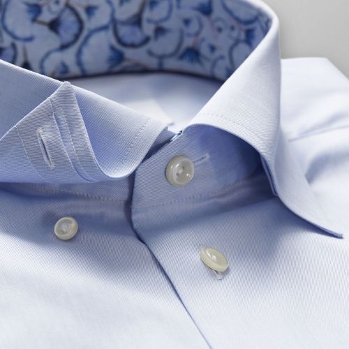 Sky Blue Twill Shirt – Papyrus Print Details