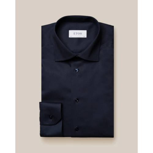 Eton Contemporary Fit - Navy blue twill stretch