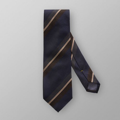 Navy & Brown Striped Silk Tie